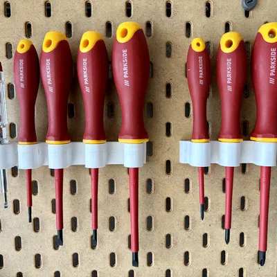 Giá treo tường Skadis cho bộ tua vít Parkside đầu dẹp và Phillips