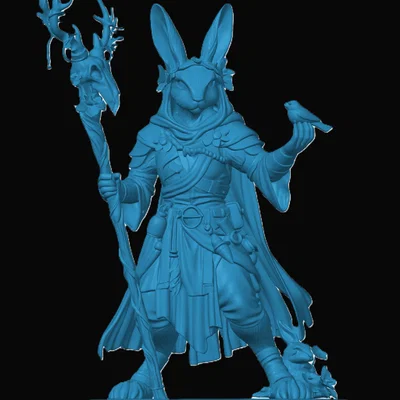 Mô hình 3D Harengon Druid chi tiết cho game D&D và Tabletop RPG