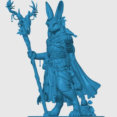 Mô hình 3D Harengon Druid chi tiết cho game D&D và Tabletop RPG