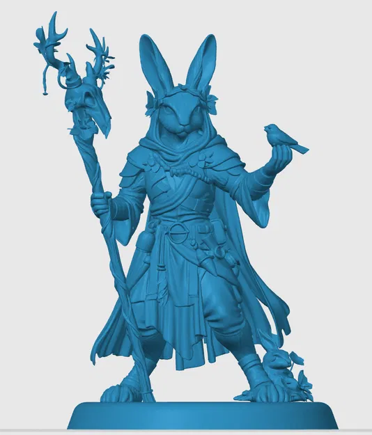 Mô hình 3D Harengon Druid chi tiết cho game D&D và Tabletop RPG - Image 3