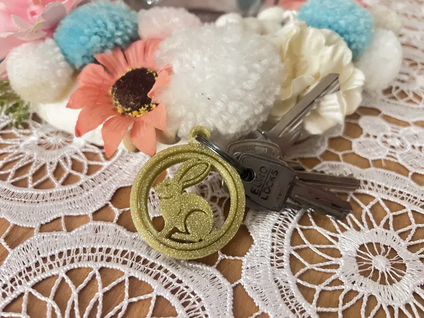 Móc khóa xoay hình chú thỏ Phục sinh - Image 1