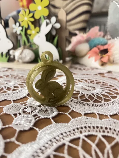 Móc khóa xoay hình chú thỏ Phục sinh - Image 3