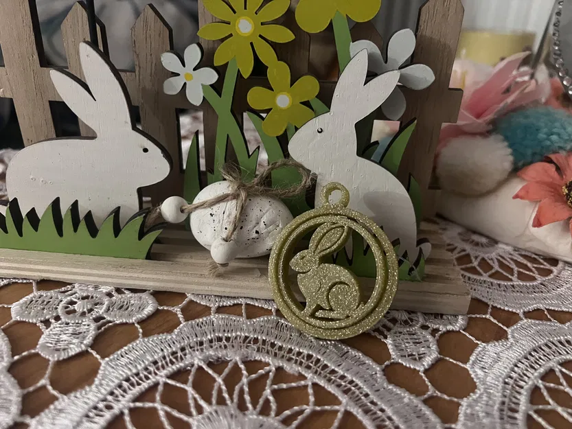 Móc khóa xoay hình chú thỏ Phục sinh - Image 4