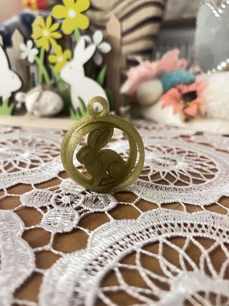 Móc khóa xoay hình chú thỏ Phục sinh - Image 5