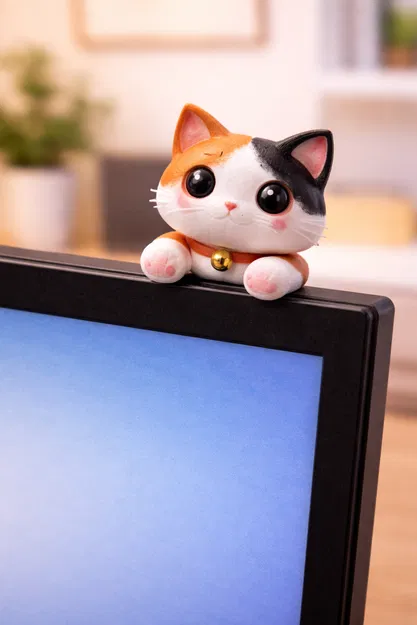 Mô Hình Mèo Gắn Màn Hình (CAT MONITER) - Image 1