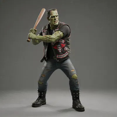 Mô hình 3D nhân vật Frankenstein Biker hầm hố (Frankenrocker 2)