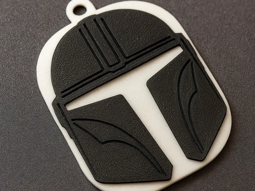 Móc khóa in 3D hình mũ chiến binh Star Wars Mandalorian cực chất - Image 1