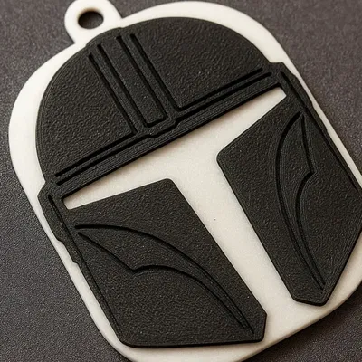 Móc khóa in 3D hình mũ chiến binh Star Wars Mandalorian cực chất