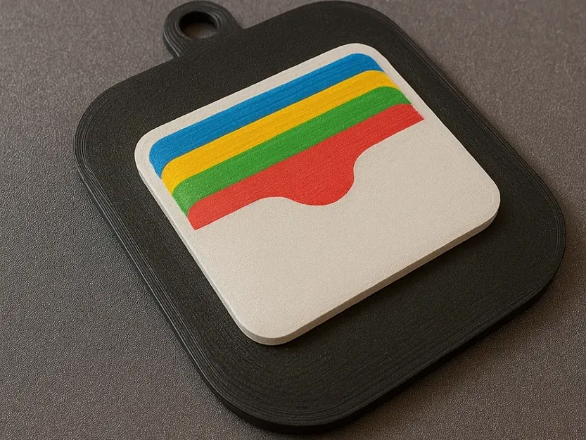 Móc khóa hình biểu tượng ví Apple (Wallet keychain) in 3D - Image 1