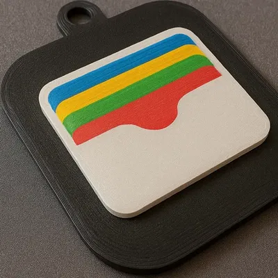 Móc khóa hình biểu tượng ví Apple (Wallet keychain) in 3D