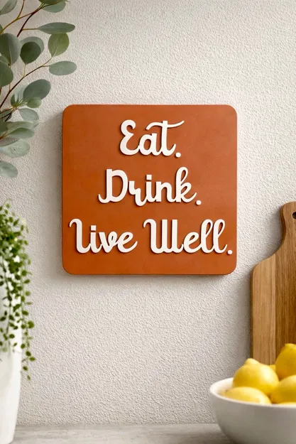Vật phẩm trang trí Eat Drink Live Well - Image 1