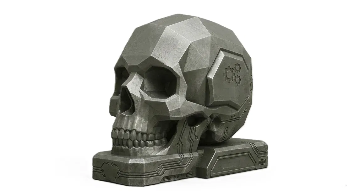 Mô hình đầu lâu SCI FI phong cách Low Poly cho bàn làm việc - Image 1