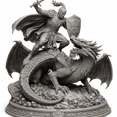 Mô hình 3D Kỵ sĩ diệt rồng Dragon Slayer cực chi tiết