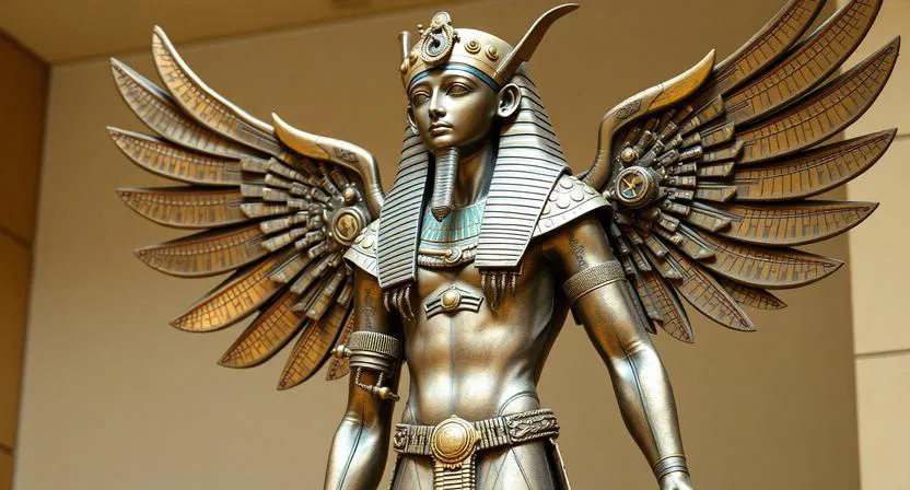 Mô hình 3D Winged Pharaoh: Tượng Pharaoh có cánh cực kỳ sắc nét - Image 1