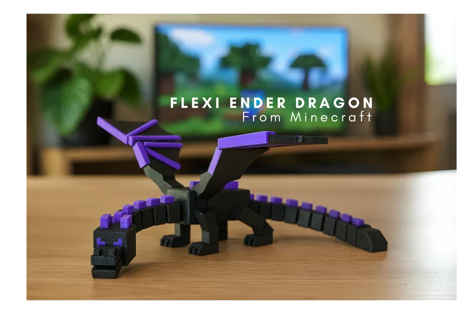 Mô hình Flexi Ender Dragon in tại chỗ | Minecraft Dragon | Không cần hỗ trợ - Image 1