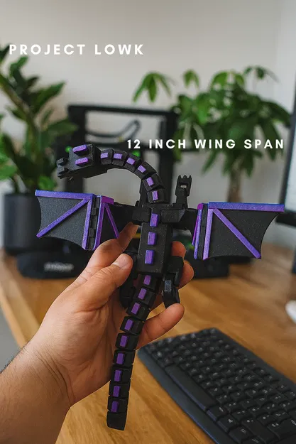 Mô hình Flexi Ender Dragon in tại chỗ | Minecraft Dragon | Không cần hỗ trợ - Image 2