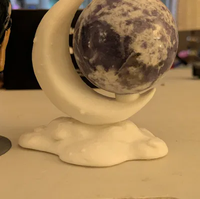 Giá đỡ quả cầu đá hình mặt trăng - Mô hình in 3D trang trí độc đáo