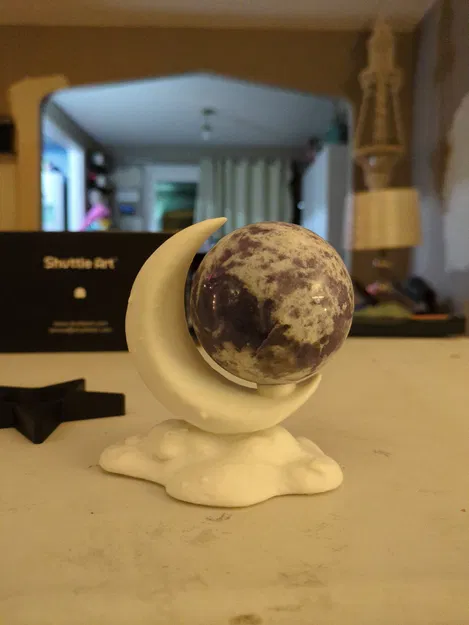 Giá đỡ quả cầu đá hình mặt trăng - Mô hình in 3D trang trí độc đáo - Image 2