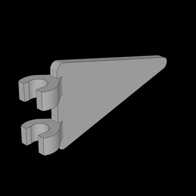 Mô hình lá cờ tam giác tương thích Lego 2x4 (Thick C-Clip) - In 3D