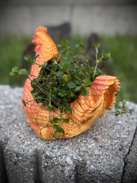 Chậu cây cảnh hình gà mái độc đáo - Mô hình in 3D trang trí - Image 3