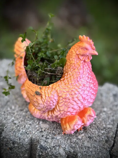 Chậu cây cảnh hình gà mái độc đáo - Mô hình in 3D trang trí - Image 4