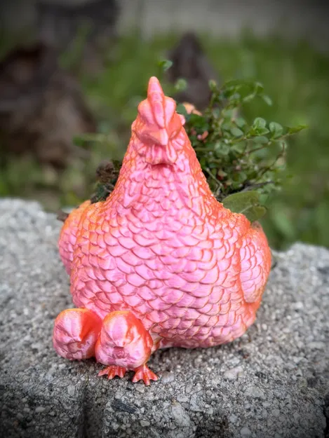 Chậu cây cảnh hình gà mái độc đáo - Mô hình in 3D trang trí - Image 5