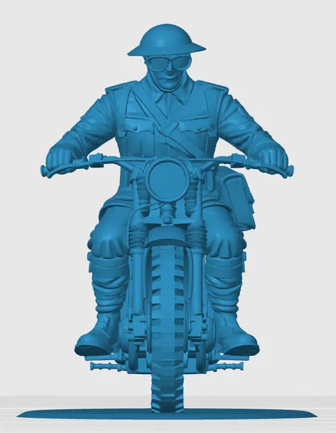 Mô hình người đưa tin Anh thời Thế chiến I trên xe mô tô (3D Print) - Image 2