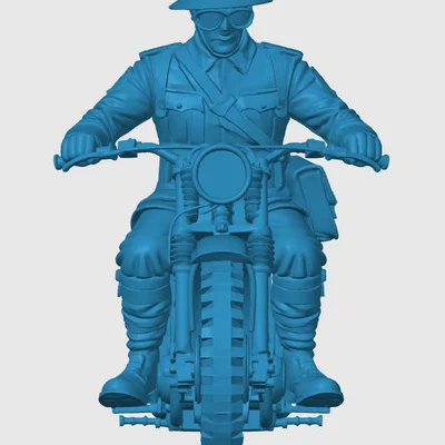 Mô hình người đưa tin Anh thời Thế chiến I trên xe mô tô (3D Print)