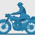 Mô hình người đưa tin Anh thời Thế chiến I trên xe mô tô (3D Print) - Thumbnail 3