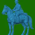 Mô hình 3D Kỵ binh Anh Thế chiến I (WW1 British Courier on Horseback) - Thumbnail 1
