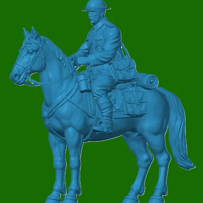 Mô hình 3D Kỵ binh Anh Thế chiến I (WW1 British Courier on Horseback)