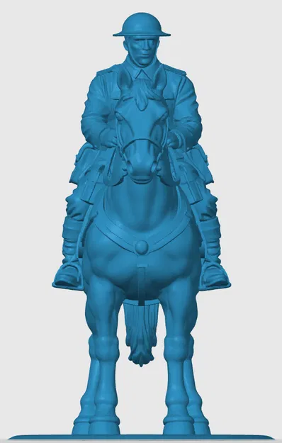 Mô hình 3D Kỵ binh Anh Thế chiến I (WW1 British Courier on Horseback) - Image 2