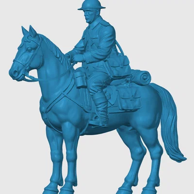 Mô hình 3D Kỵ binh Anh Thế chiến I (WW1 British Courier on Horseback)