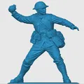 Mô hình in 3D lính bộ binh Anh Thế chiến I ném lựu đạn - Thumbnail 3
