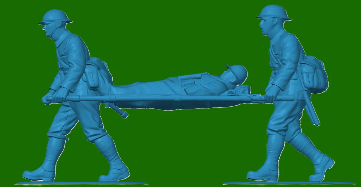 Mô hình 3D Đội Quân Y Khiêng Cáng Thế Chiến I (WW1) Chi Tiết Cao - Image 1