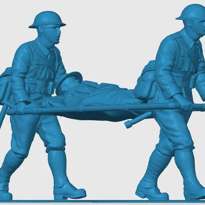 Mô hình 3D Đội Quân Y Khiêng Cáng Thế Chiến I (WW1) Chi Tiết Cao