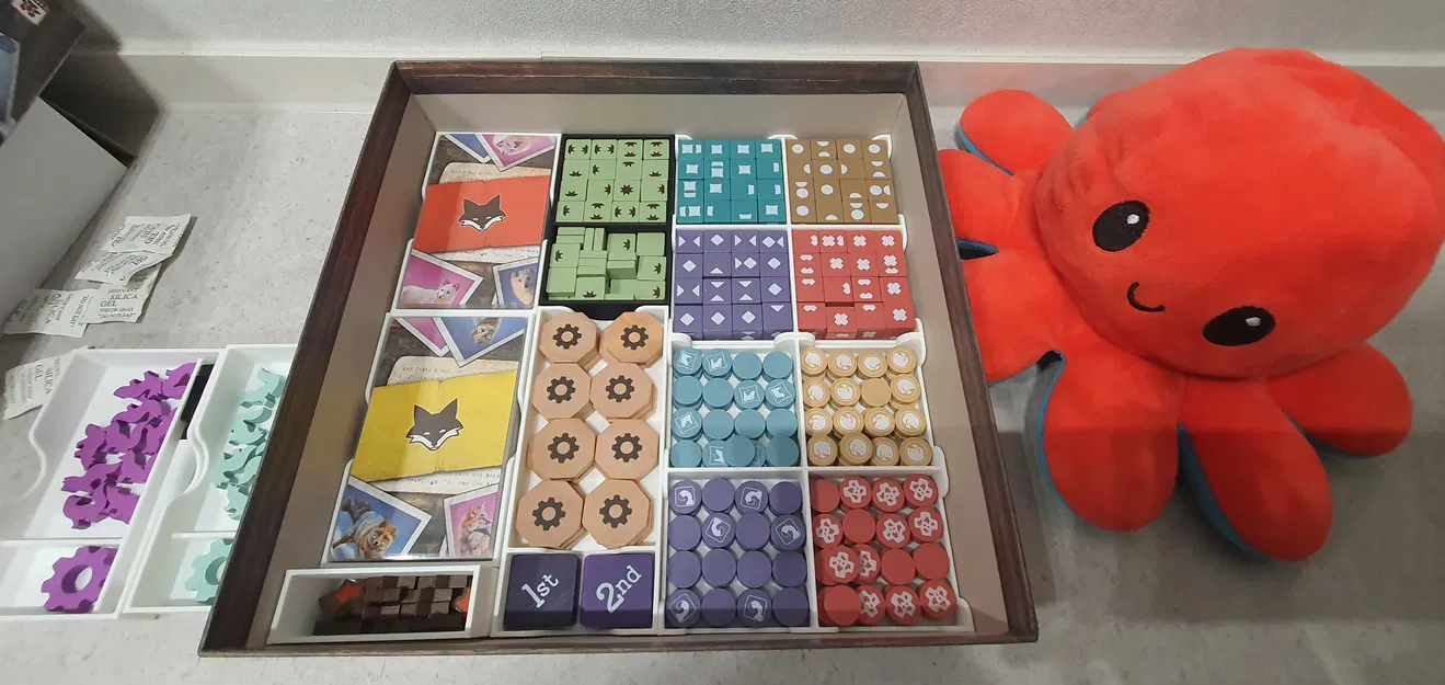 Bộ khay đựng (Organizer) cho board game The Fox Experiment Wooden Edition (4 người chơi) - Image 1