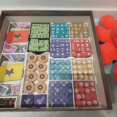 Bộ khay đựng (Organizer) cho board game The Fox Experiment Wooden Edition (4 người chơi)