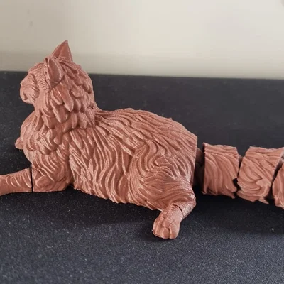 Mô hình mèo Maine Coon khớp nối linh hoạt - in liền khối