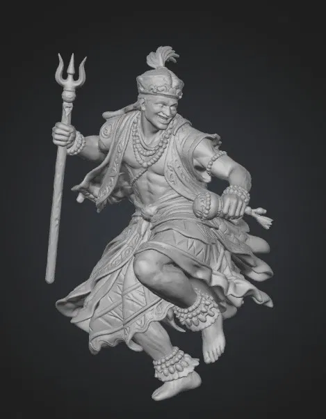 Mô hình chiến binh nhảy múa Dancing Warrior in Red Regalia 3D - Image 1