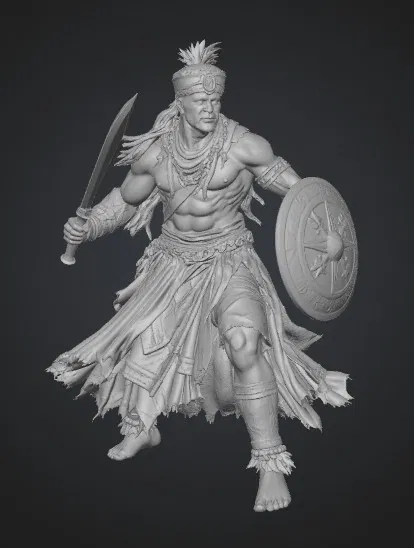 Mô hình 3D Ember Dawn Warrior - Chiến binh dũng mãnh đầy chi tiết - Image 1