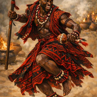 Mô hình chiến binh nhảy múa Dancing Warrior in Red Regalia 3D