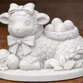 Chú cừu Phục sinh cùng giỏ trứng - Mô hình trang trí 3D ấn tượng - Thumbnail 1