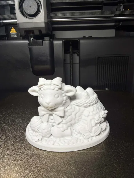 Chú cừu Phục sinh cùng giỏ trứng - Mô hình trang trí 3D ấn tượng - Image 2