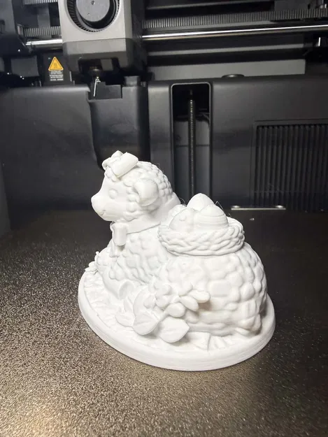 Chú cừu Phục sinh cùng giỏ trứng - Mô hình trang trí 3D ấn tượng - Image 3