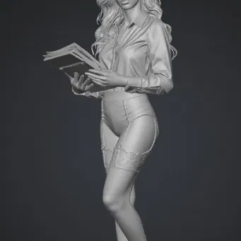 Mô hình 3D nữ thư ký Executive Allure sắc nét cho in ấn