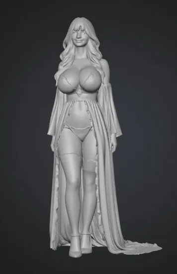 Mô hình 3D White Lace Boudoir gợi cảm sắc nét cho máy in resin - Image 1