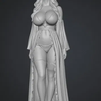 Mô hình 3D White Lace Boudoir gợi cảm sắc nét cho máy in resin