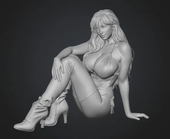 Mô hình 3D nhân vật nữ Midnight in Leather đầy quyến rũ - Image 1