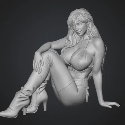 Mô hình 3D nhân vật nữ Midnight in Leather đầy quyến rũ